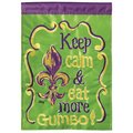 Dicksons 13 x 18 in Flag Double Applique Keep Calm  Eat Gumbo Polyester Garden M010118